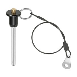 PATIKIL Quick Release Pin 1/4" x 1.97", Ball Locking Pin 304 Stainless Steel Quick Release Fastening Safety Locating Pins with Push Button 25 cm Lanyard Cable (6 x 50mm)