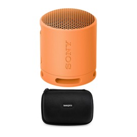 Sony SRS-XB100 Wireless Bluetooth Portable Lightweight Travel Speaker (Orange) with Travel case Bundle (2 Items)