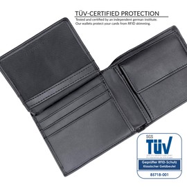 TRAVANDO Geldbörse Herren Berlin mit RFID Schutz Geldbeutel schwarz Portemonnaie Portmonaise Geldtasche Brieftasche Hochformat Herrengeldbeutel Herrenbörse Herrengeldbörse Portmonee Geschenk Wallet
