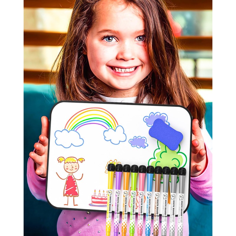 Nicpro 2 Pack Dry Erase Whiteboard A4, Magnetic Double Sided