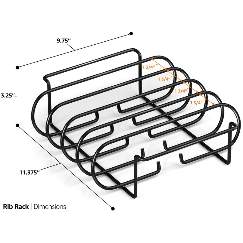 Sorbus® Non-Stick Rib Rack - Porcelain Coated Steel Roasting Stand