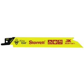 Starrett Bi-Metal King Cut Fire Rescue and Demolition Reciprocating Saw Blade - 6" Length x 3/4" Width x 0.35" Thickness, Straight Shape, 18 TPI, 50-Pack - BR618-50