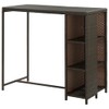Dyncan Maximize Space with Bar Table with Storage Rack, Durable