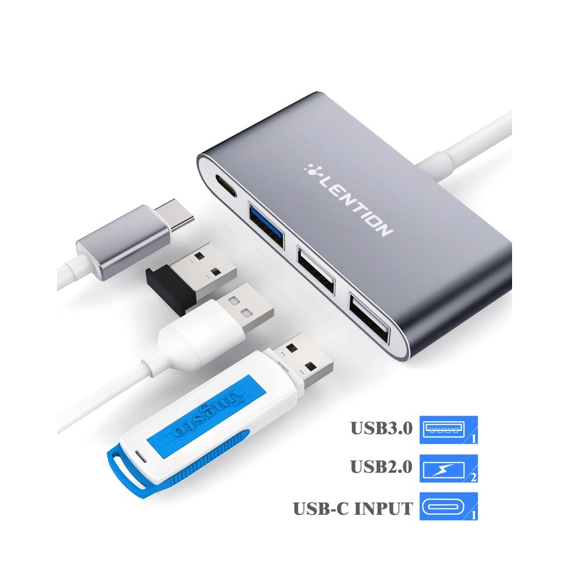 LENTION Hub USB C con USB3.0&USB2.0, 100W PD, Adaptador Tipo