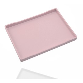 VCREATC Pink Small Serving Tray (9.5 x 7 inch), Countertop Organizer for Bathtub Bathroom Vanity Items, Serving Accessory, Coffee, Drinks, Tea, Party, Spa, Perfume and Display Use.