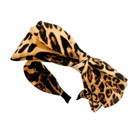 JIHUOO Wide Headband Bow Headband Rockabilly Headband Vintage Hair Accessories for Girls Women Leopard