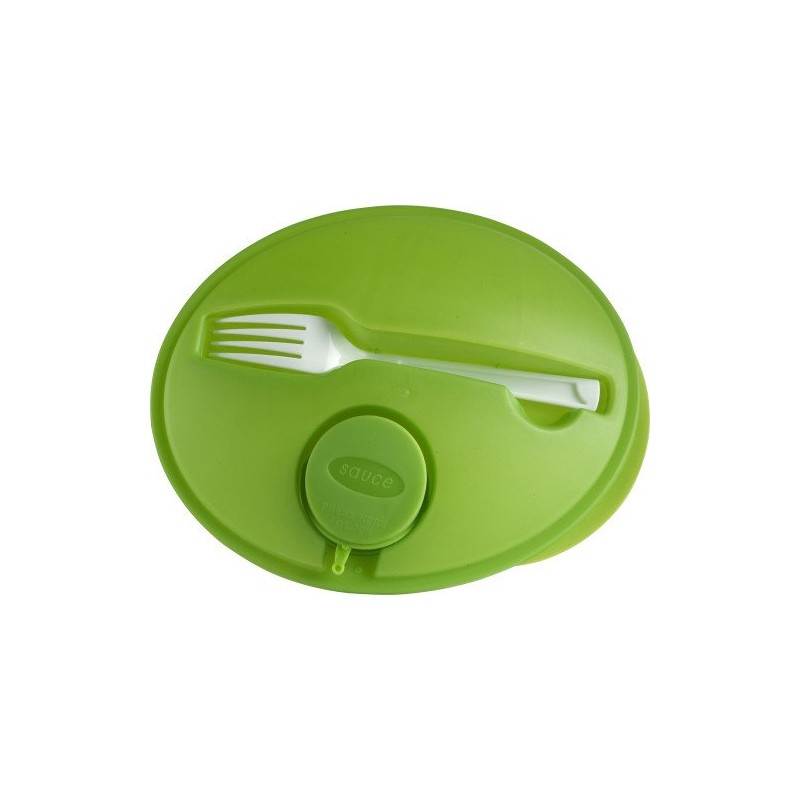 Salad Box Set Consisting of Salad Box, Fork and Dressing