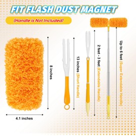 KEEPOW Reusable Dust Magnet Refill for Flash Dust Magnet Starter Kit,Washable Fluffy Dusters Refills,Refill Duster for Cleaning,Compatible with Flash Duster Refills,4 Pack