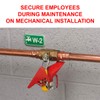 Master Lock Ball Valve Lockout, Thermoplastic, Red
