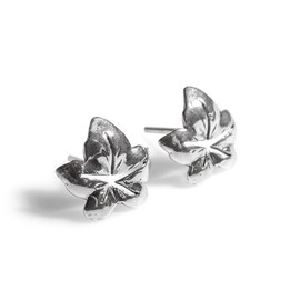 925 Sterling Silver Ivy Leaf Stud Earrings, Woodland Botanical Jewellery, Simple Studs, Elvish Jewellery