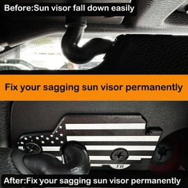 LUGDTIME Sun Visor Repair Kit Compatible with Jeep Wrangler JL 2018-2023, Aluminum Alloy Sun Visor Clips Fits Compatible with Jeep Wrangler 2018 JK, 2020-2023 Gladiator JT, Repair Loose Visor (Flag)