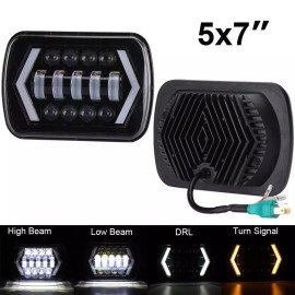 Unbranded For Toyota Pickup 1982-1995 Truck 4Runner 5x7" 7x6" LED Headlight Hi-Lo Beam DRL