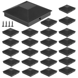 Eapele Eapele 4X4(3.5in x 3.5in) Wood Fence Post Caps, PP Plastic Water-Proof UV-Proof, Keep Post from Cracking and Rotting (24pcs, Black