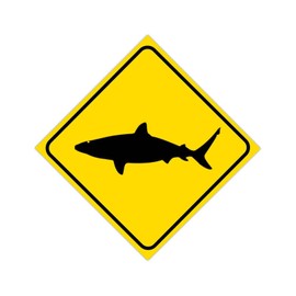Shark Xing Caution Crossing Xing Metal Sign Beware of Shark Crossing Zone Diamond Shape Aluminum Danger Slow Down Plaque Warning Sign for Farm Yard Indoor Indoor Outdoor Street Sign