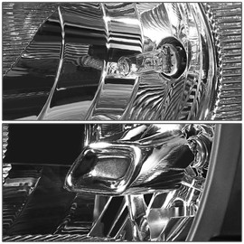 Factory Style Pair of Headlights Assembly Lamps Compatible with Ford Escape 3rd Gen 2013 2014 2015 2016, Driver and Passenger Side, Black Housing Clear Corner