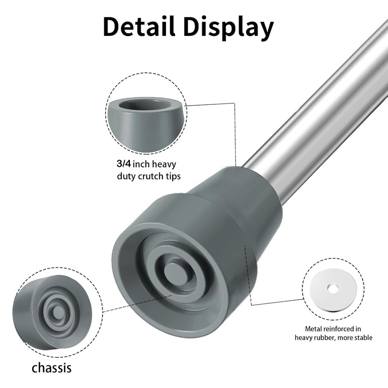 Crutch Tips, 8 Pack 3/4 Inch Rubber Crutch Accessories Replacement