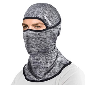 ROCKBROS Balaclava Full Face Mask for Men Women UV Protection Cooling Ice Silk Breathable Helmet Liner Gray