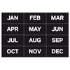 MasterVision Months of The Year Magnets, 1 x 2 Inches Each, 12 Magnets, Black/White