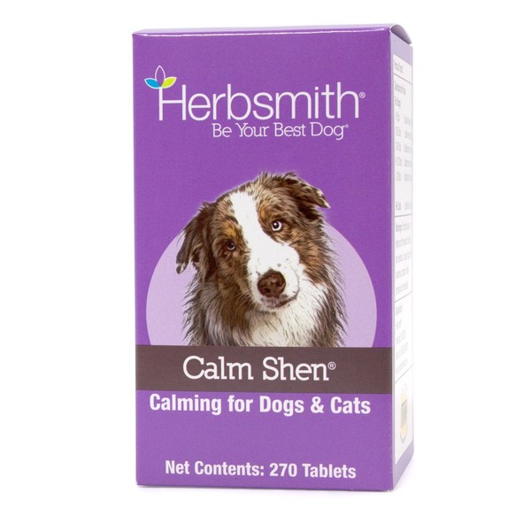 Herbsmith Calm Shen – Herbal Blend for Dogs & Cats – Natural Anxiety Remedy for Dogs & Cats – Feline and Canine Calming Supplement – 270 Tablets