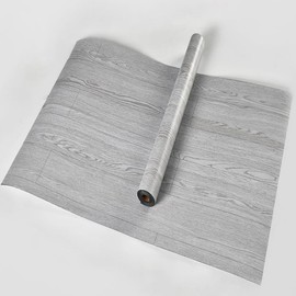 Generic 1 Roll 23.6'' X 196.9'' 3D Wooden Grain Flooring, Self-Adhesive Floor Tiles, Peel and Stick Waterproof Removable Living Room Kitchen Bedroom Dormitory Wallpaper, Clear, G-002