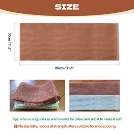 African Net Sponge, African Exfoliating Net Sponge with Knots for Bath, Body Scrubber, Removing Deadskin (80 x 30 cm, White & Brown)