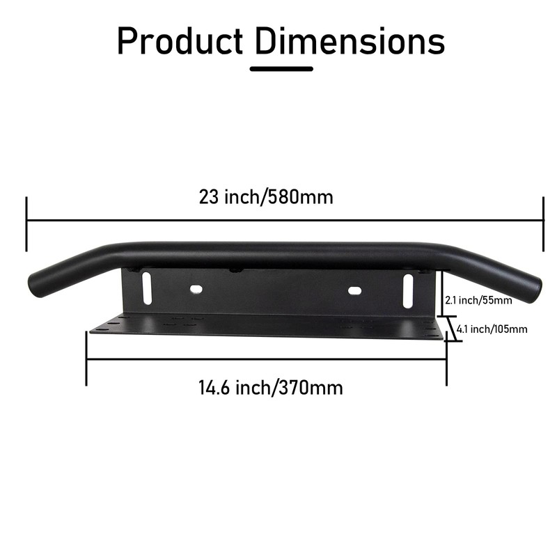 Willpower Universal Led Light Bar Mounting Bracket Front License Plate