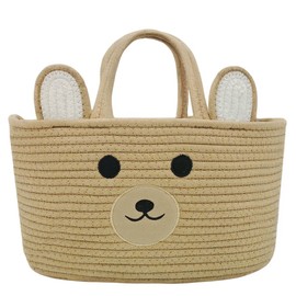 Animal Basket, Baby Laundry Baskets, Baby Gift Baskets, Baby Shower Basket, Baby Diaper Caddy Organizer, Nursery Storage Bin Hamper, Easter Baskets, 14"D x 10"W x 8"H (Brown Bear)