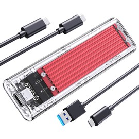 ORICO Carcasa M.2 NVMe USB3.2 Gen2 10Gbps Adattatore, Caja para M2 Disco Duro SSD on C to C y C to A Cables, para PCIe M-Key 2280, 2260, 2242, 2230 SSD(Rojo)-TCM2