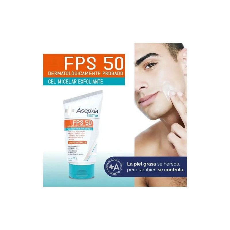 Protector Solar Asepxia Genética FPS 50 Efecto Matificante Resiste al