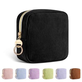 Tampon Storage Sanitary Pads Hygiene Bag for Sanitary Towels Storage Bag Periods Bag with Zip Organiser Nursing Pads Women's Tampons Sanitary Towels Women's Gifts for Girls (Black)