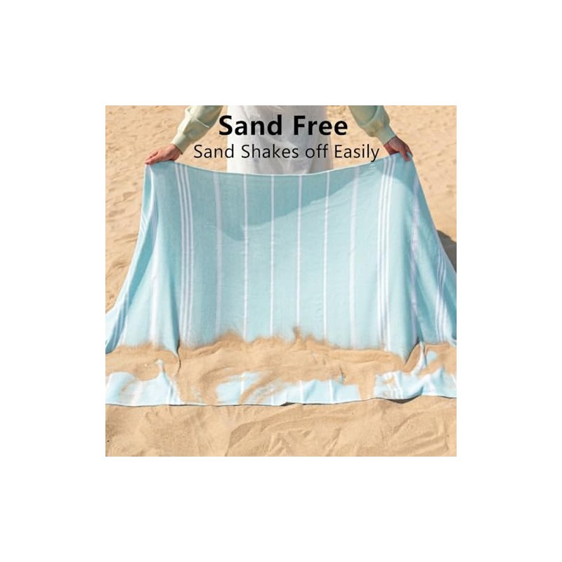 Aegero Quick Dry Sand Free Turkish Beach Towel - Aqua
