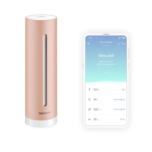 Netatmo air quality meter, temperature, humidity, noise and CO2 sensors