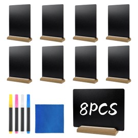 8 Pack 6x8 Inch Small Chalkboard Signs with Stand,Double-Sided Tabletop Message Boards,Restaurant Food Display Board,Food Sign for Events,Party Wedding Table Numbers,Coffee Shop BusinessTable Decor