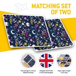 Rectangle Stickers (Set of 2) 10cm - Space Cartoon Rocket Kids Boys Laptop Tablet Luggage Scrapbook #14809