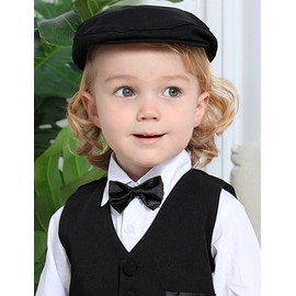 A&J DESIGN Boys Fedora Pageboy Caps 12-24 Months Kids Beret Hats Black