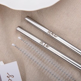 Couple Wedding Engagement Gifts for Couples Mental Straws Straight Gifts for Bride Groom Anniversary Romantic Gifts for Husband Wife Birthday Christmas Gifts for Him Her Couples Reusable Straw 2pcs