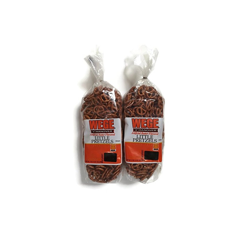 Wege Butter Flavor Little Pretzels, 15 oz. Bags (Pack of