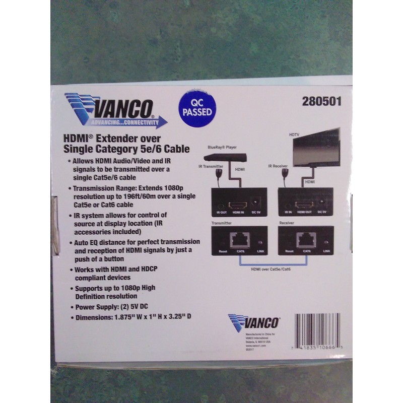 Vanco HDMI Extender Over Single Cable (280501)
