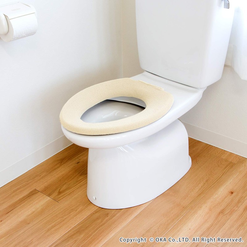 OKA Toilet Seat Cover, Beige, O Type, VP Luminus, Vivre,