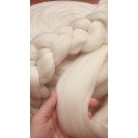 Shep's Natural White Merino Wool Top Roving Fiber | Super Soft Australian Wool for Spinning | Top Roving Fiber Spinning | Needle Felting Wool & Felting Crafts USA, (8 lb)