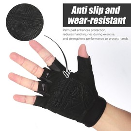 Zercart Mens Fingerless Cycling Gloves, Breathable Padded Half Gloves Motorcycle Gloves Camping Climbing Hiking Bike Cycling Gloves Outdoor Sports