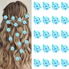 YISSION 20Pcs Mini Blue Flower Hair Clips for Girls &