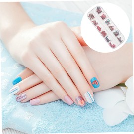Ipetboom Valentine's Day Nail Art 18 Pack Heart Nail Decals Stickers Holographic Nail Patches Easy to Apply for Fingernails Toes Decorations