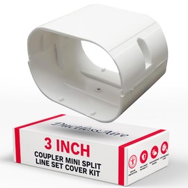 DuctlessAire Mini Split Line Set Cover - Lineset Covers for Mini Split Condenser, Central Air Systems, HVAC, Heat Pumps and More - AC Unit Cord Protector - Air Conditioner Accessories (3" Coupler)