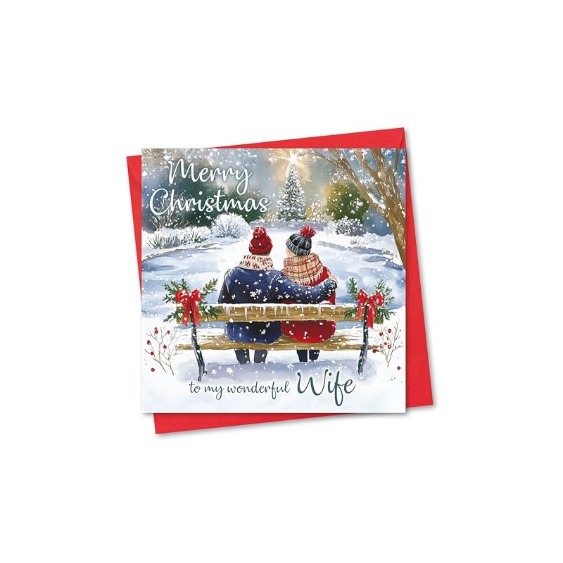 Christmas Card for Wife. Christmas Lake Design. Eco-friendly & UK