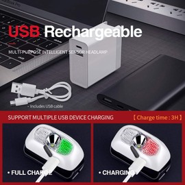 COSMOING Rechargeable Headlamp, Ultra Bright 500 Lumen Head Lamp 5 Lighting Modes with Red Light, IPX4 Waterproof Adjustable Strap Headlamp Flashlight for Adult Emergency, Running, Camping, Cycling