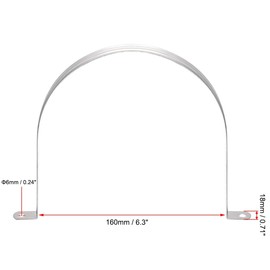 TA-VIGOR 4Pcs Rigid Pipe Straps, 160mm 2 Holes Stainless Steel Tension Tube Clip Clamp, Heavy Duty Conduit Clamps for Pipe Tube Wire Fixing, Laying Plumbing, Electricity, Exhaust