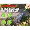 WORKPRO 16" Hand Rake Small Garden Hand Tool for Gardening