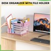 File Organizer for Desk, 6 Tier Desk Organizer Paper Tray