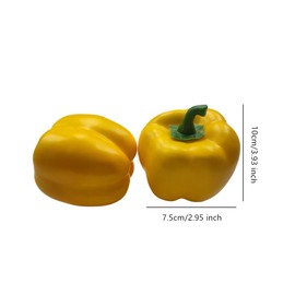 Ebonee Artificial Bell Peppers, Simulation Red Green Yellow Peppers, Colorful Fake Vegetables for Decoration Realistic Chili Pepper Model for Kitchen Home Photograph Props (6 Pack), Medium